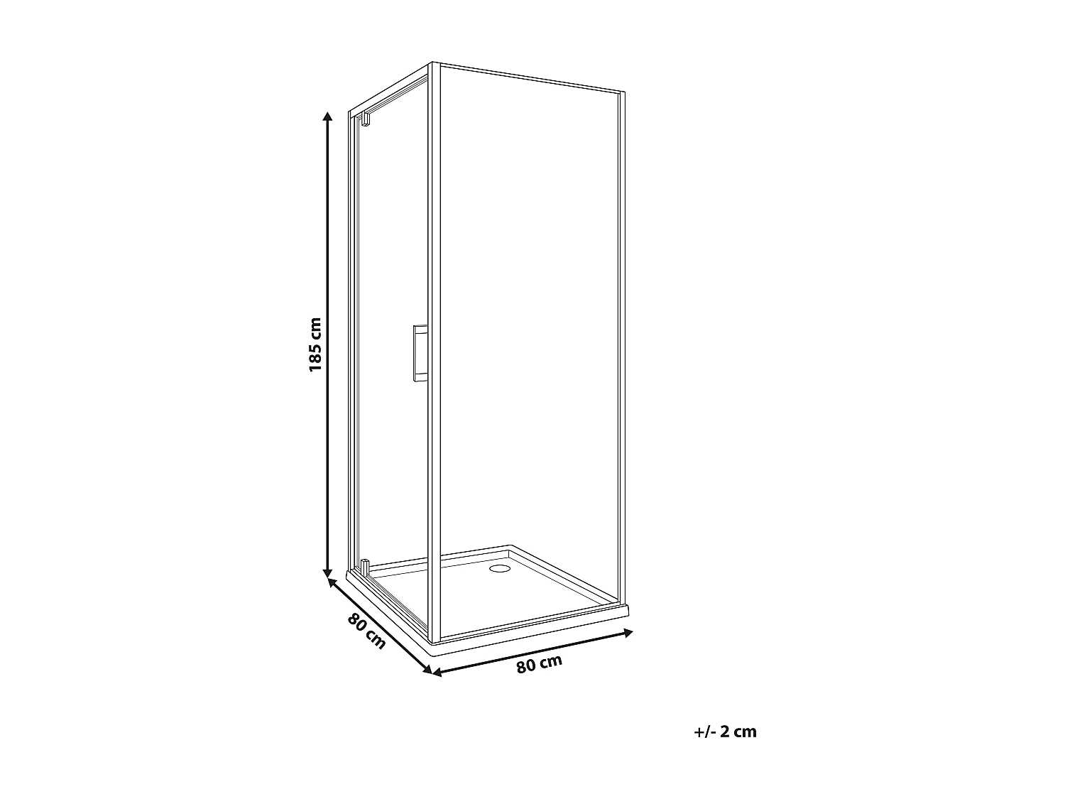 Kabina prysznicowa DARLI 80 x 80 x 185 cm Czarny