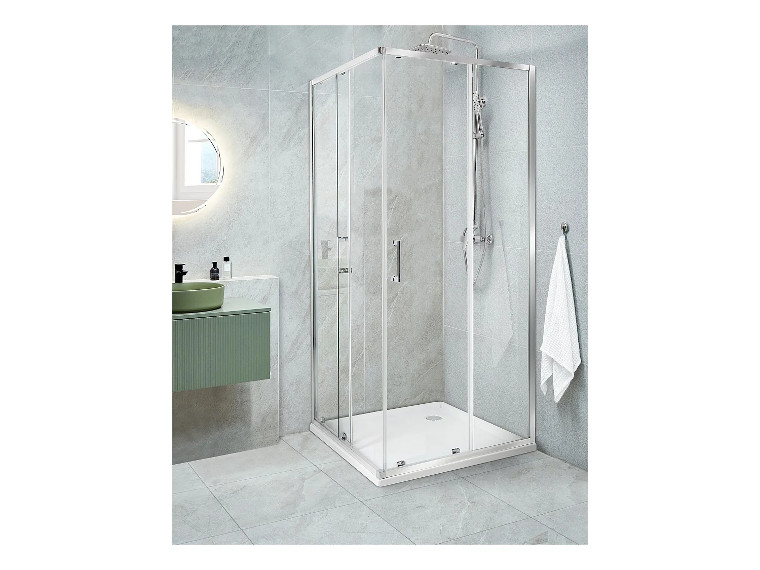 Cabine de douche TELA 80 x 80 x 185 cm Argenté
