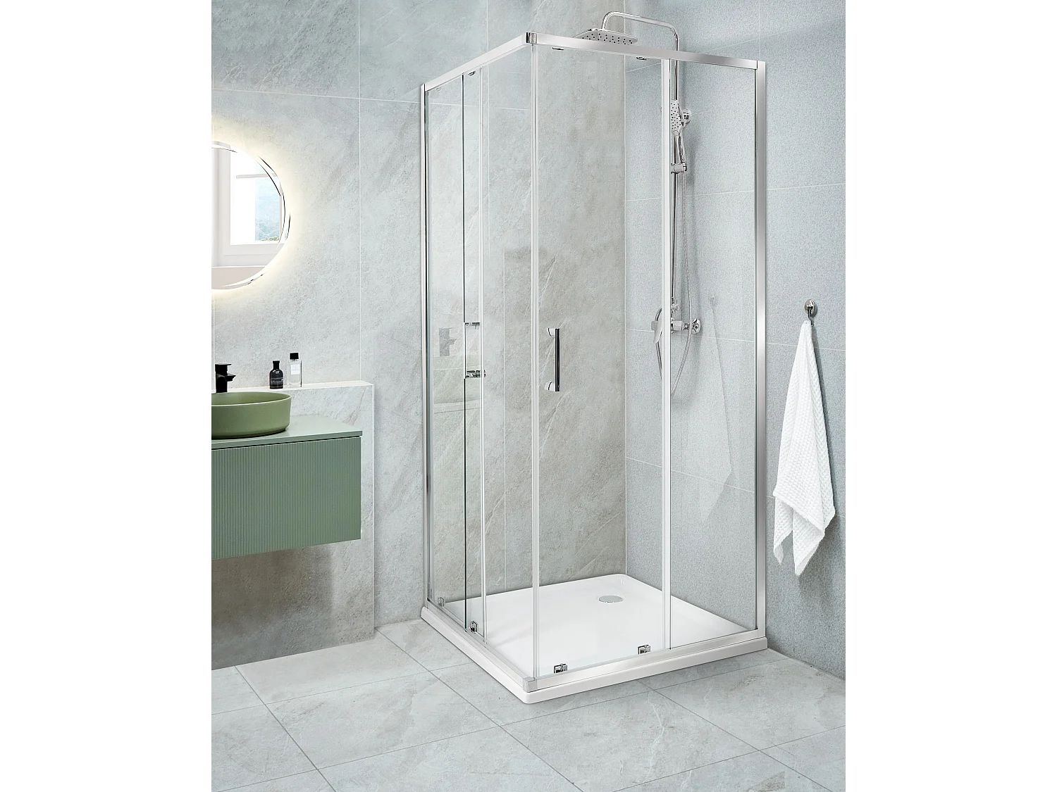Cabine de douche TELA 80 x 80 x 185 cm Argenté