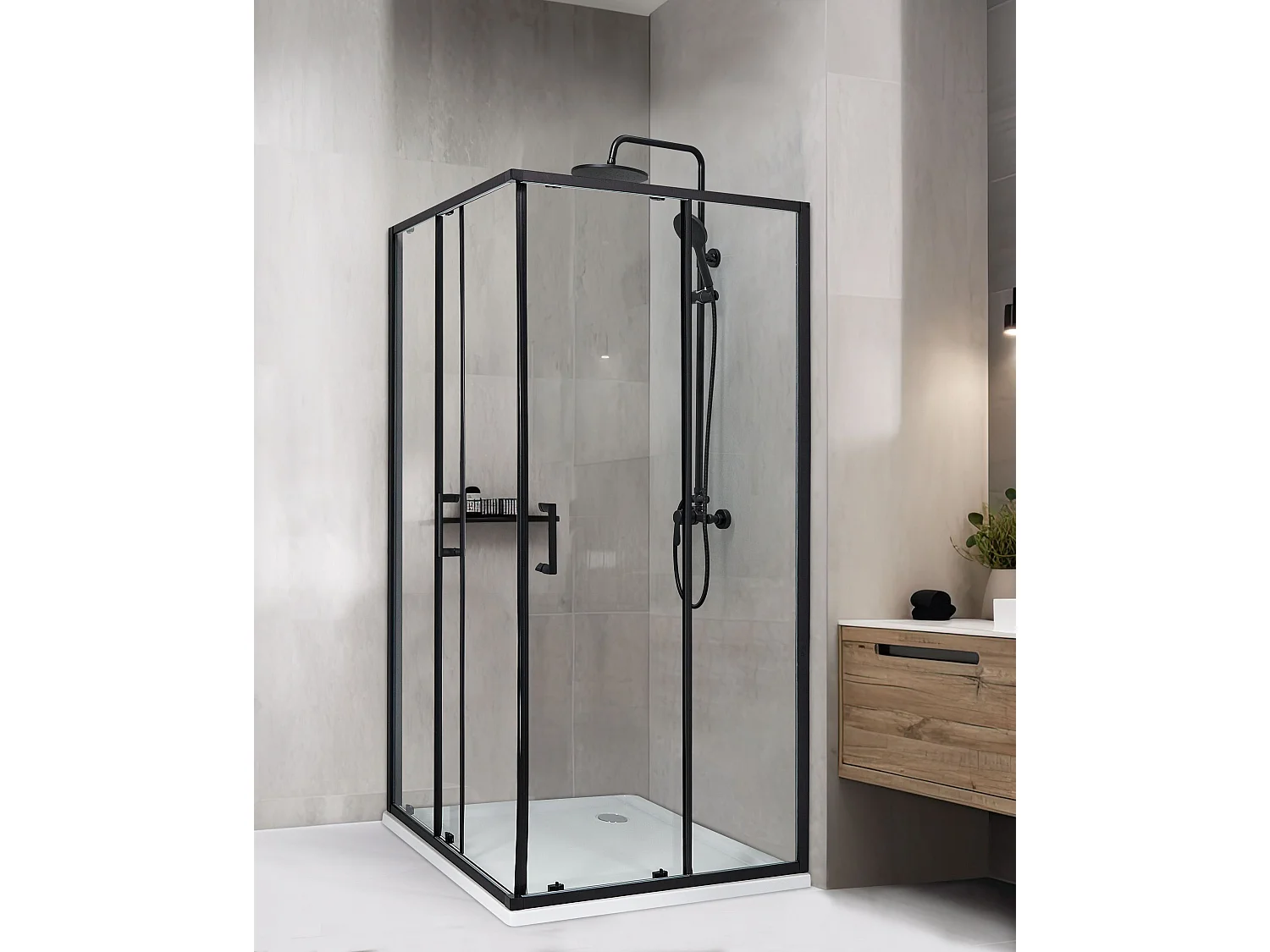 Cabine de douche TELA 90 x 90 x 185 cm Noir