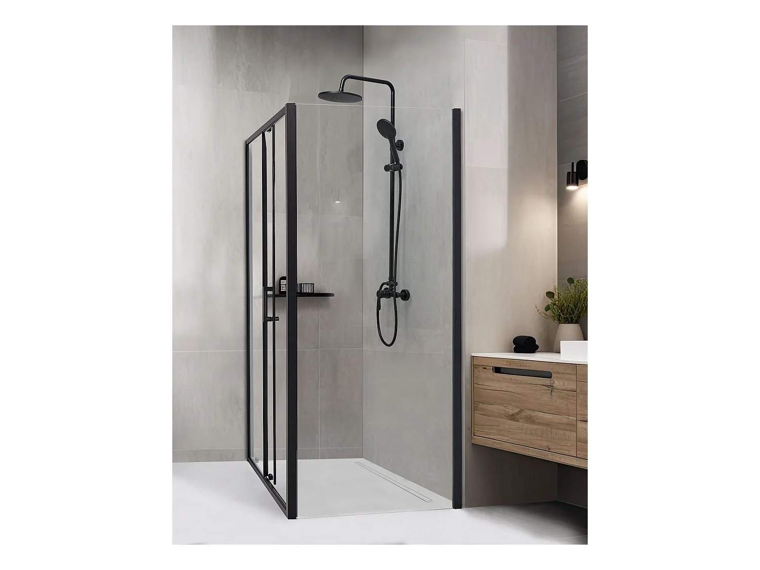 Cabine de douche YORO 80 x 100 x 185 cm Noir