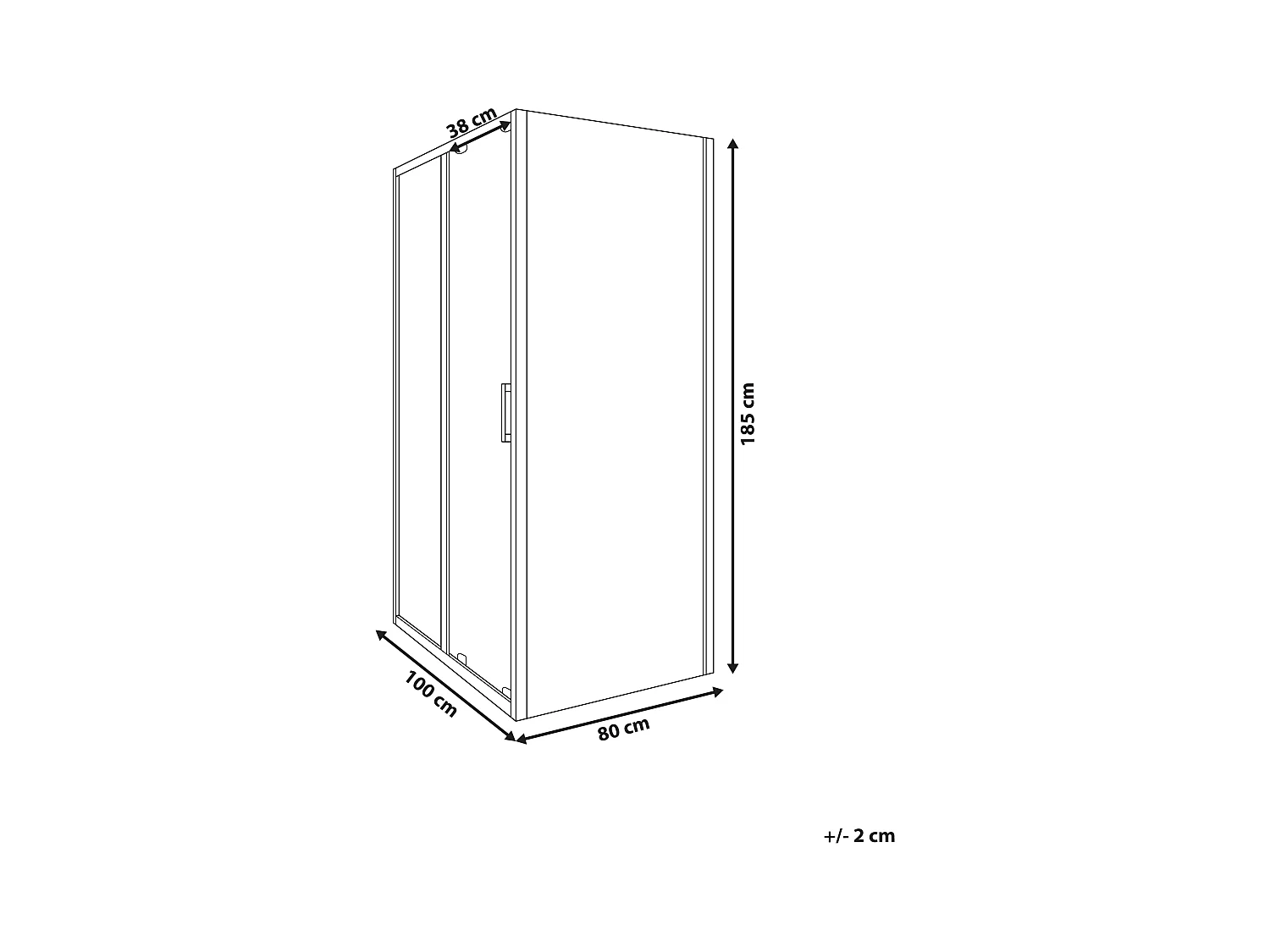 Cabine de douche YORO 80 x 100 x 185 cm Noir