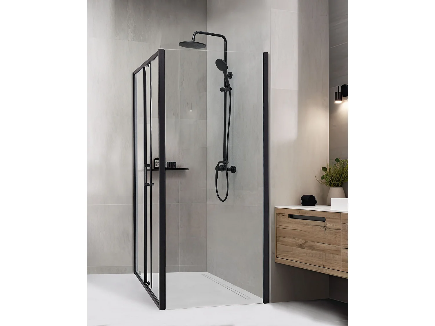 Cabine de douche YORO 80 x 100 x 185 cm Noir