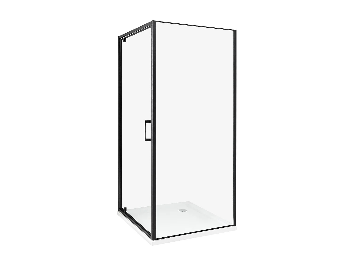 Duschkabine aus Sicherheitsglas Aluminium Einzeltür 90x90x185cm schwarz Darli