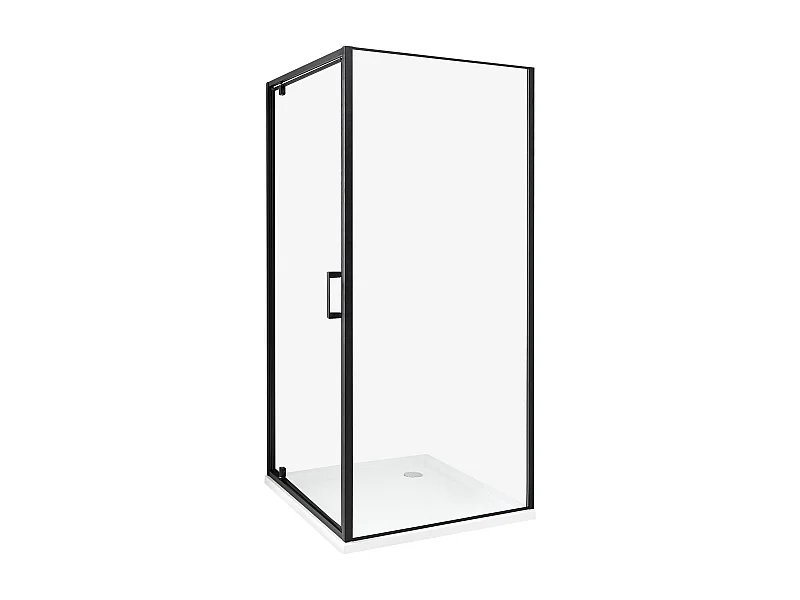 Duschkabine aus Sicherheitsglas Aluminium Einzeltür 90x90x185cm schwarz Darli