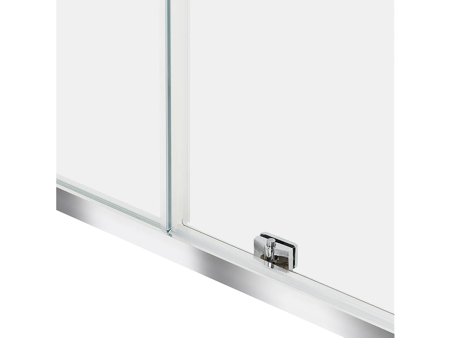 Duschkabine aus Sicherheitsglas mit Schiebetür 80x100x185cm silber Yoro