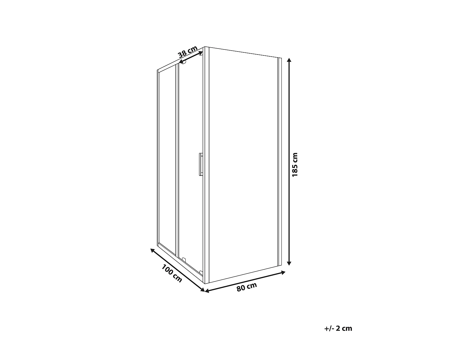 Cabine de douche YORO 80 x 100 x 185 cm Argenté