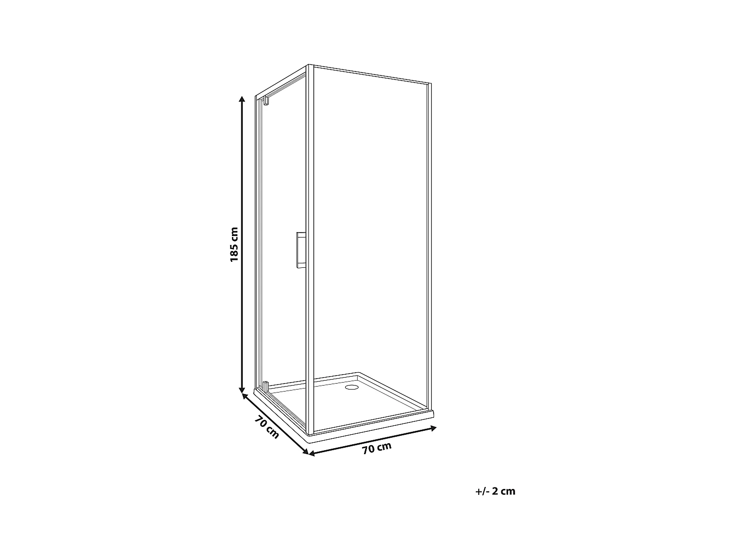 Cabine de douche DARLI 70 x 70 x 185 cm Doré