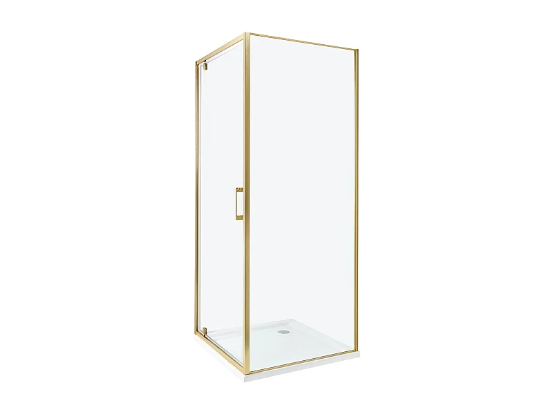 Duschkabine aus Sicherheitsglas Aluminium mit Einzeltür 70x70x185cm gold Darli