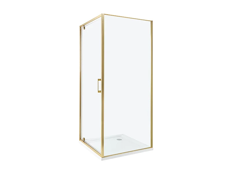 Duschkabine aus Sicherheitsglas Aluminium mit Einzeltür 80x80x185cm gold Darli