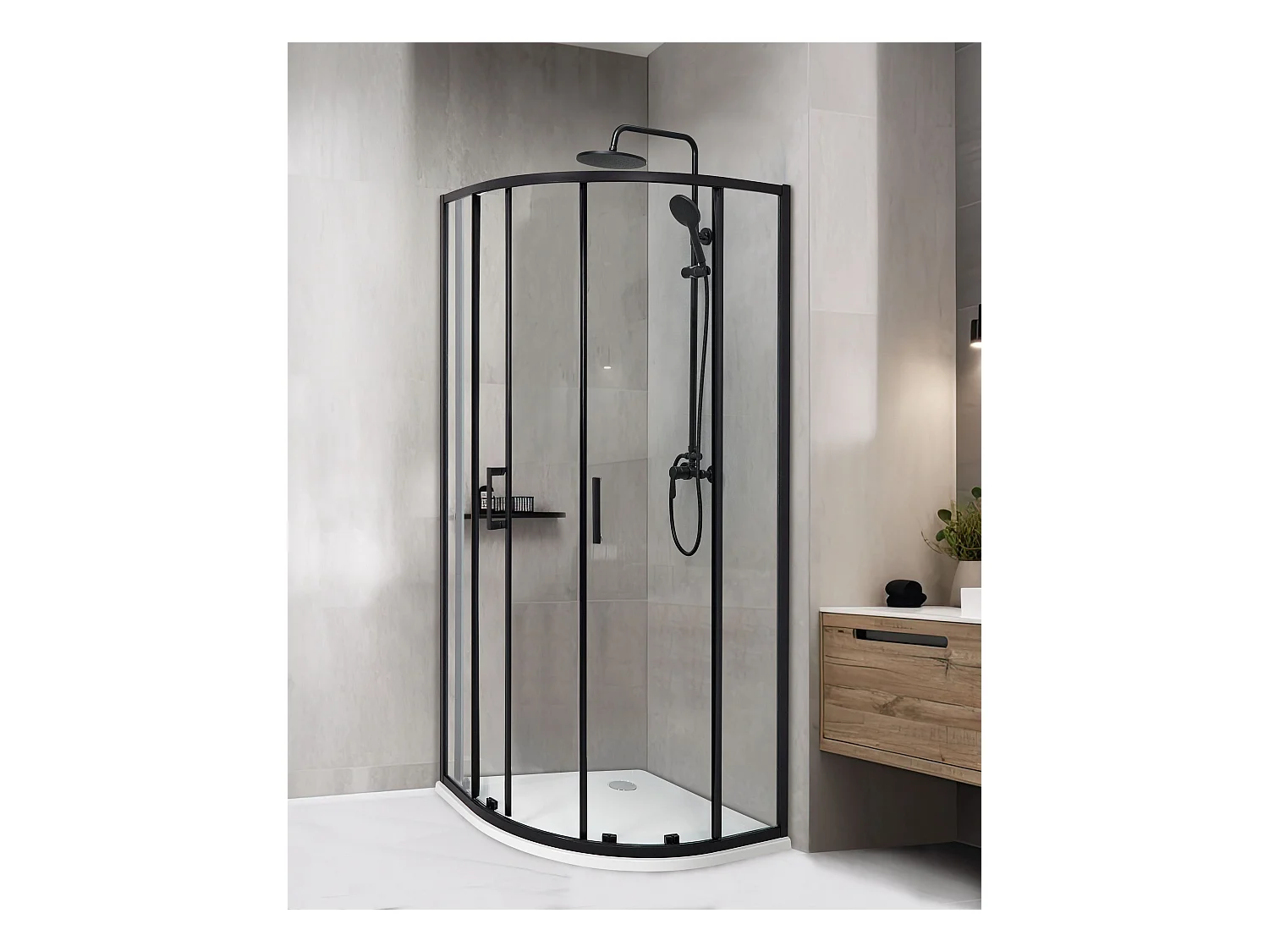 Cabine de duche JUKATAN 80 x 80 x 185 cm Preto