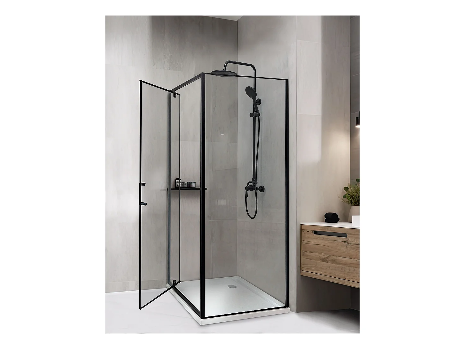 Kabina prysznicowa DARLI 70 x 70 x 185 cm Czarny
