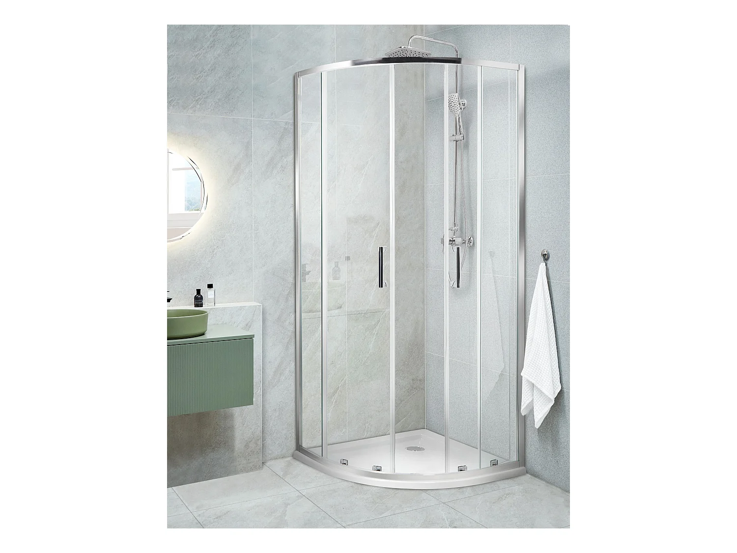 Kabina prysznicowa JUKATAN 80 x 80 x 185 cm Srebrny