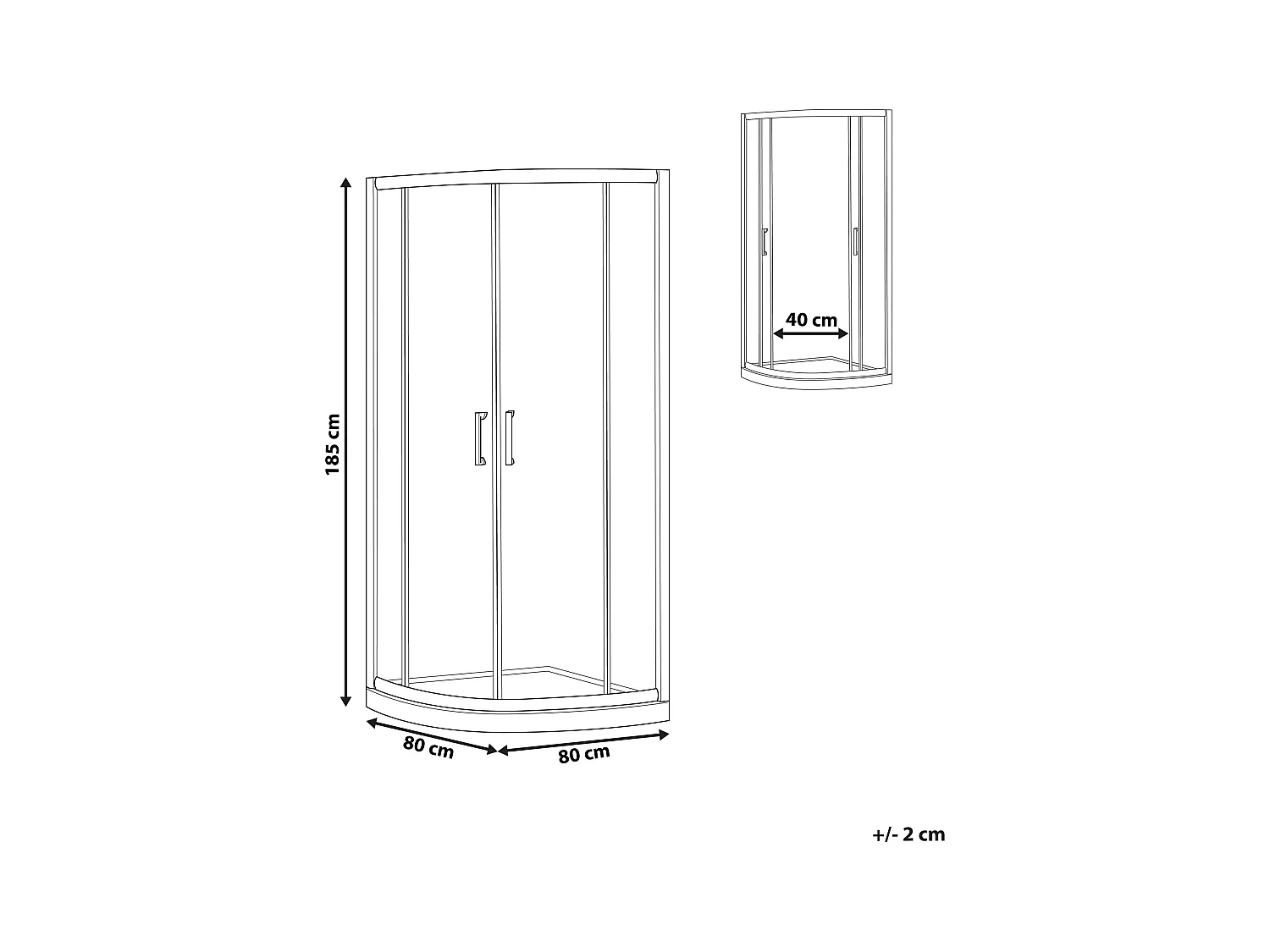 Kabina prysznicowa JUKATAN 80 x 80 x 185 cm Srebrny