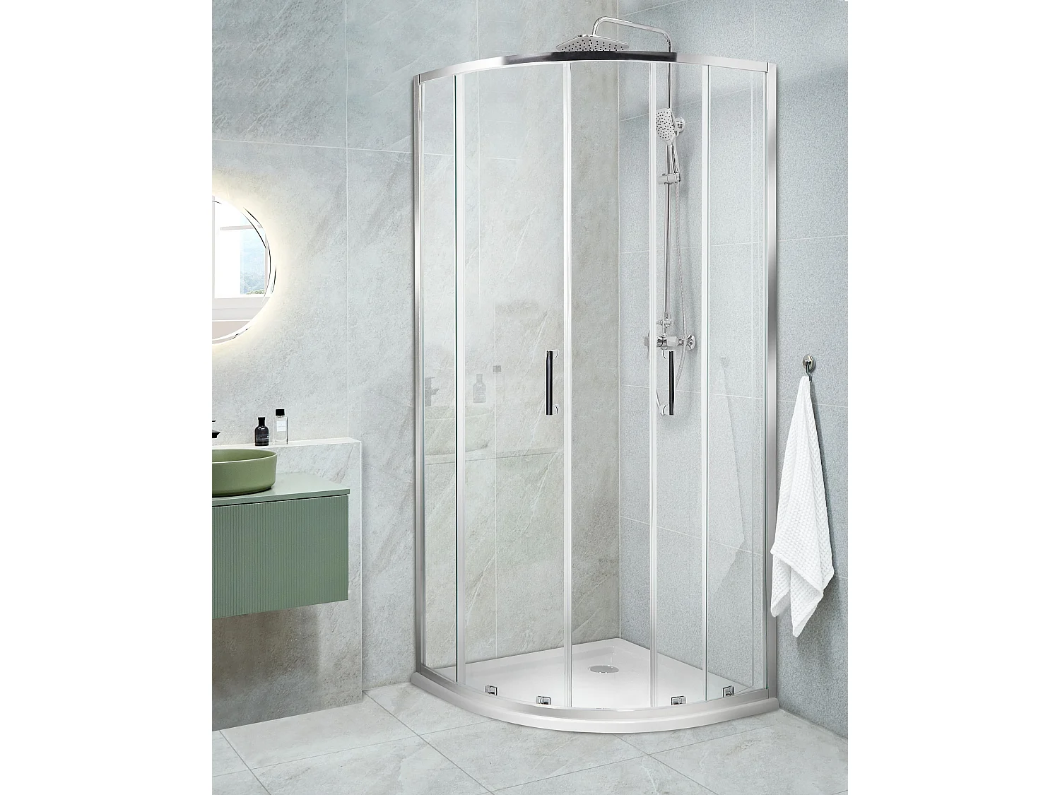 Cabine de douche JUKATAN 80 x 80 x 185 cm Argenté