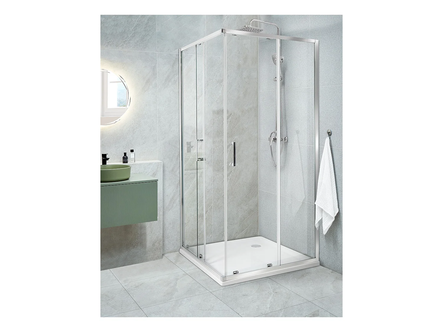 Cabine de douche TELA 90 x 90 x 185 cm Argenté
