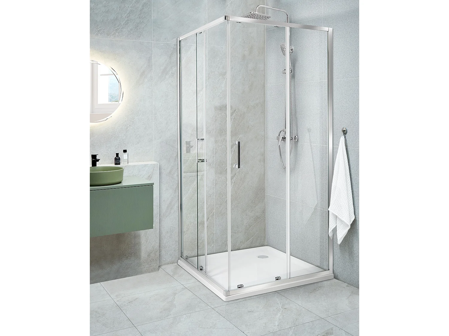 Cabine de douche TELA 90 x 90 x 185 cm Argenté