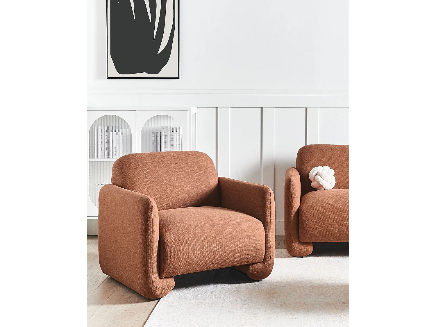 Poltrona SALAND Tessuto Marrone dorato