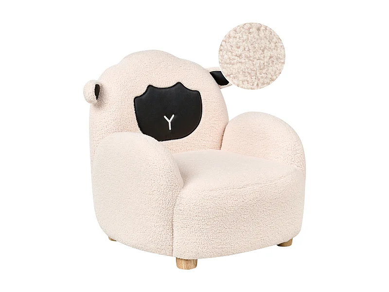 Fauteuil pour enfants Mouton ULA Bouclé Blanc cassé