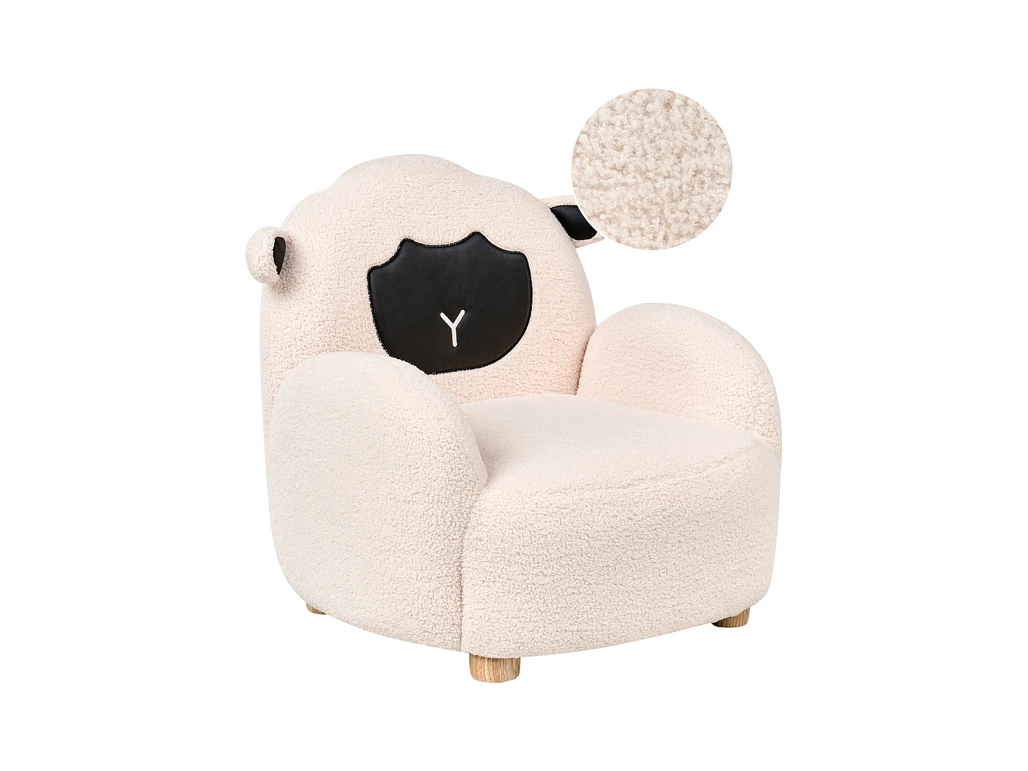 Fauteuil pour enfants Mouton ULA Bouclé Blanc cassé