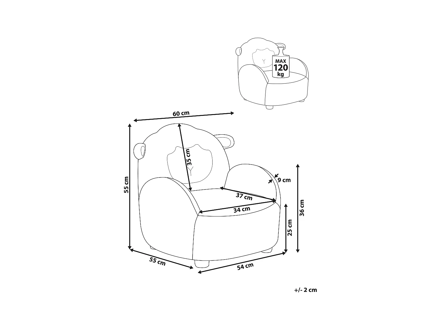 Fauteuil pour enfants Mouton ULA Bouclé Blanc cassé
