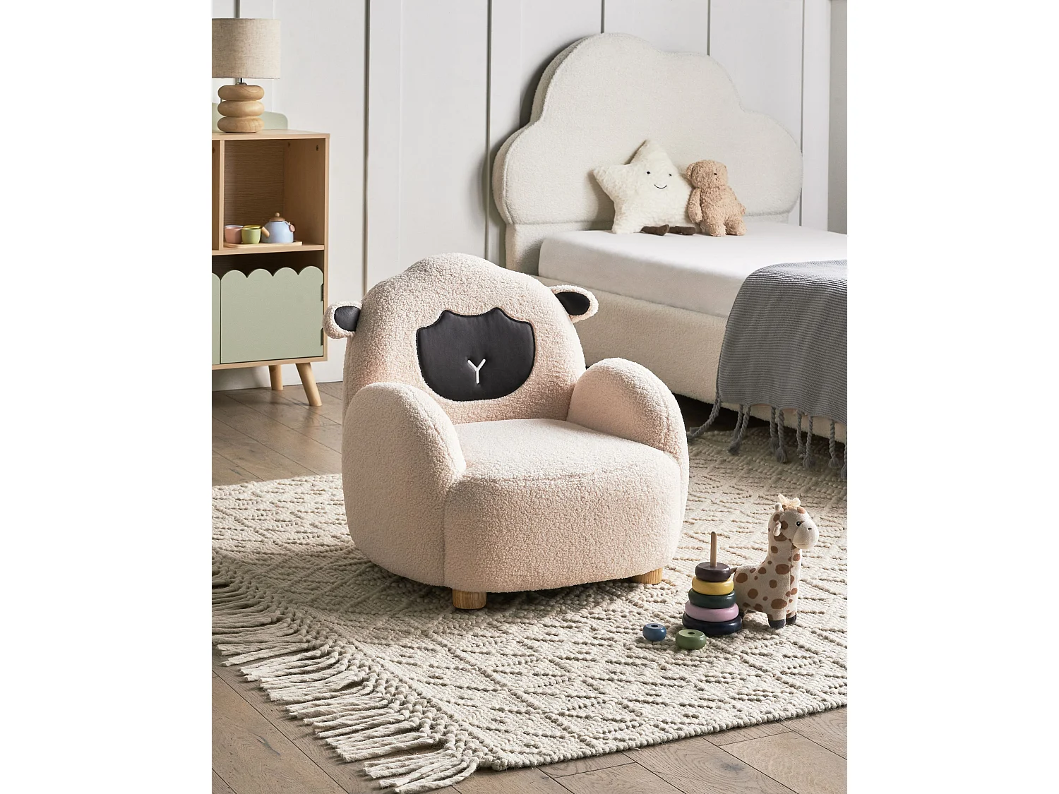 Kindersessel Bouclé cremeweiss Schaf ULA