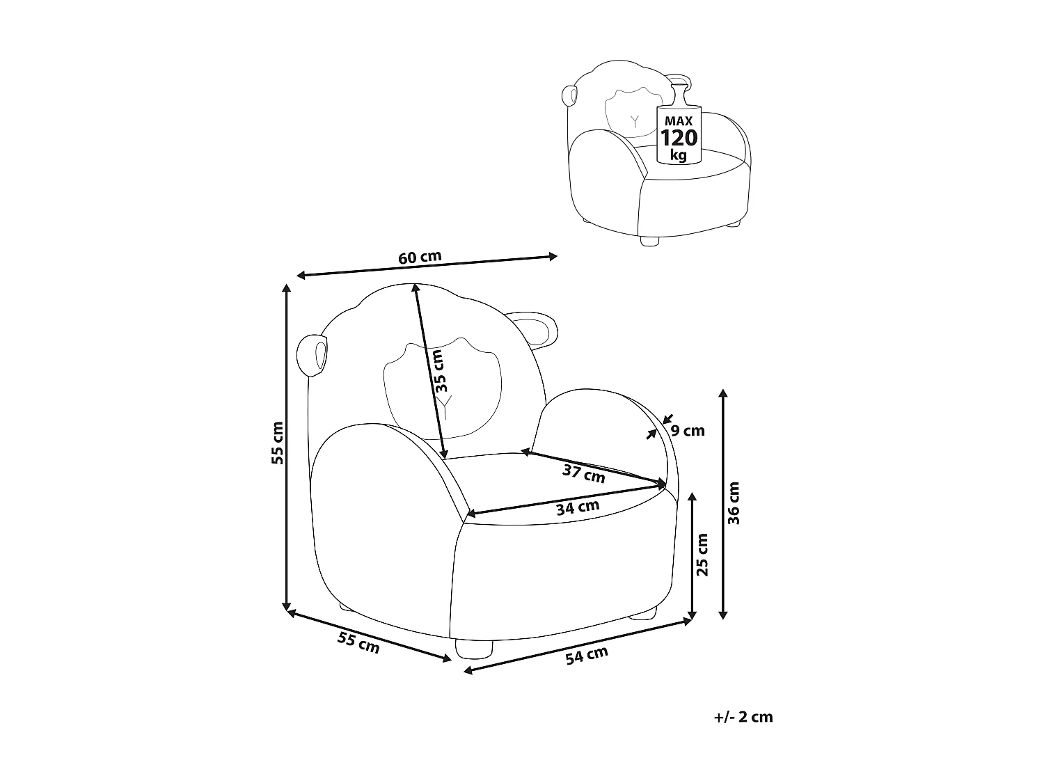 Kinderfauteuil ULA Bouclé Gebroken wit