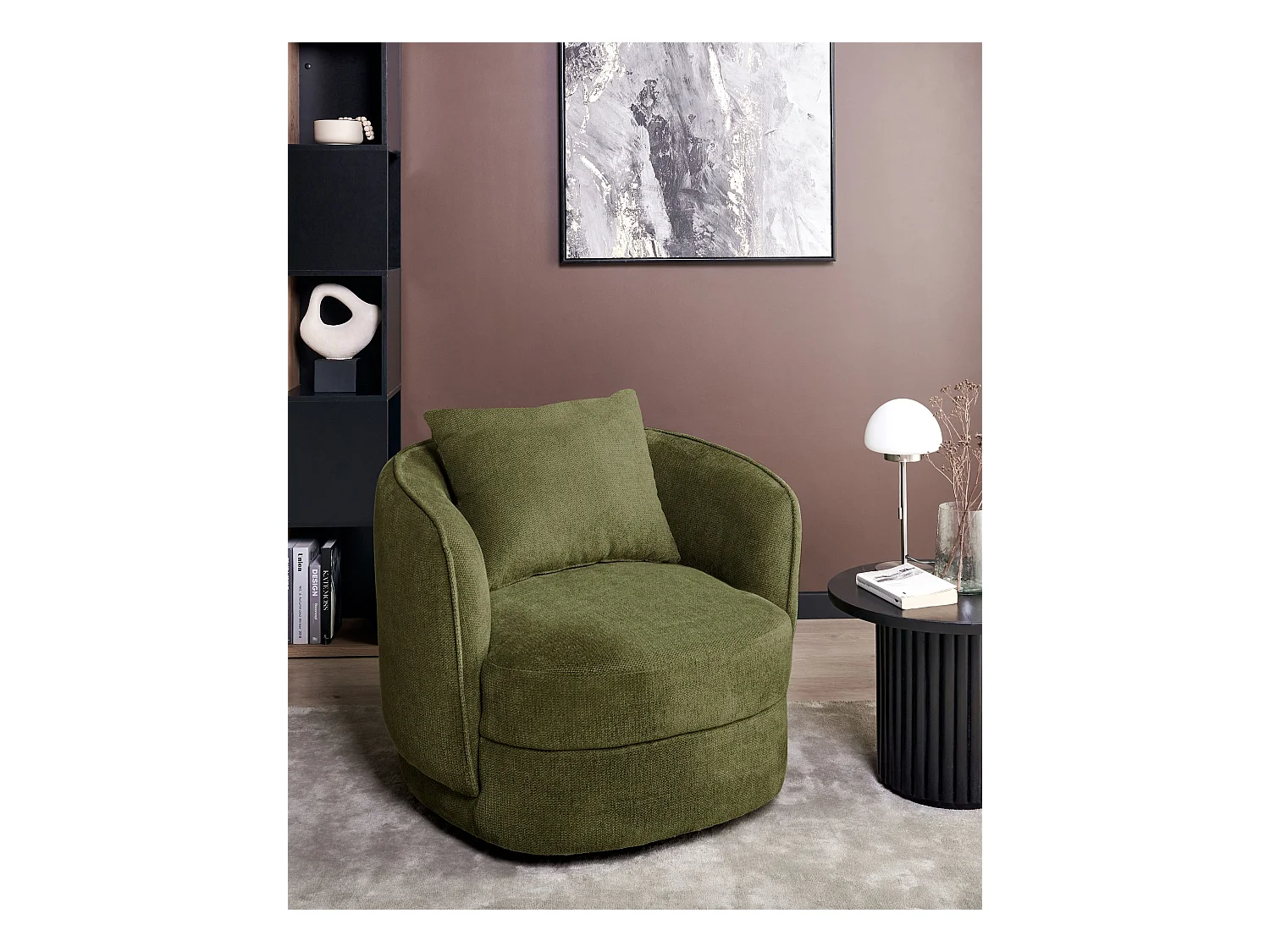 Fauteuil pivotant ANDALEN Tissu Vert