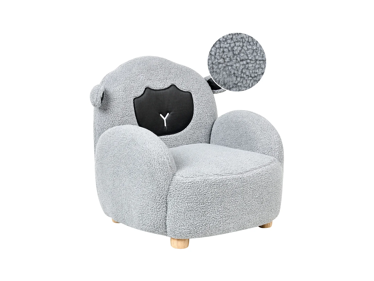 Fauteuil pour enfants Mouton ULA Bouclé Gris