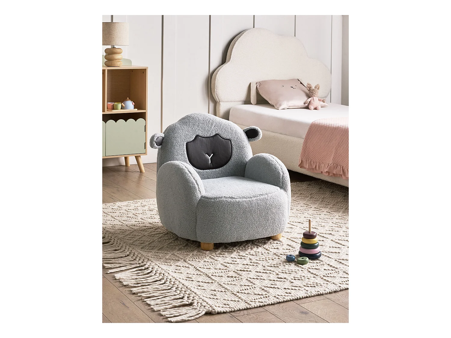 Fauteuil pour enfants Mouton ULA Bouclé Gris