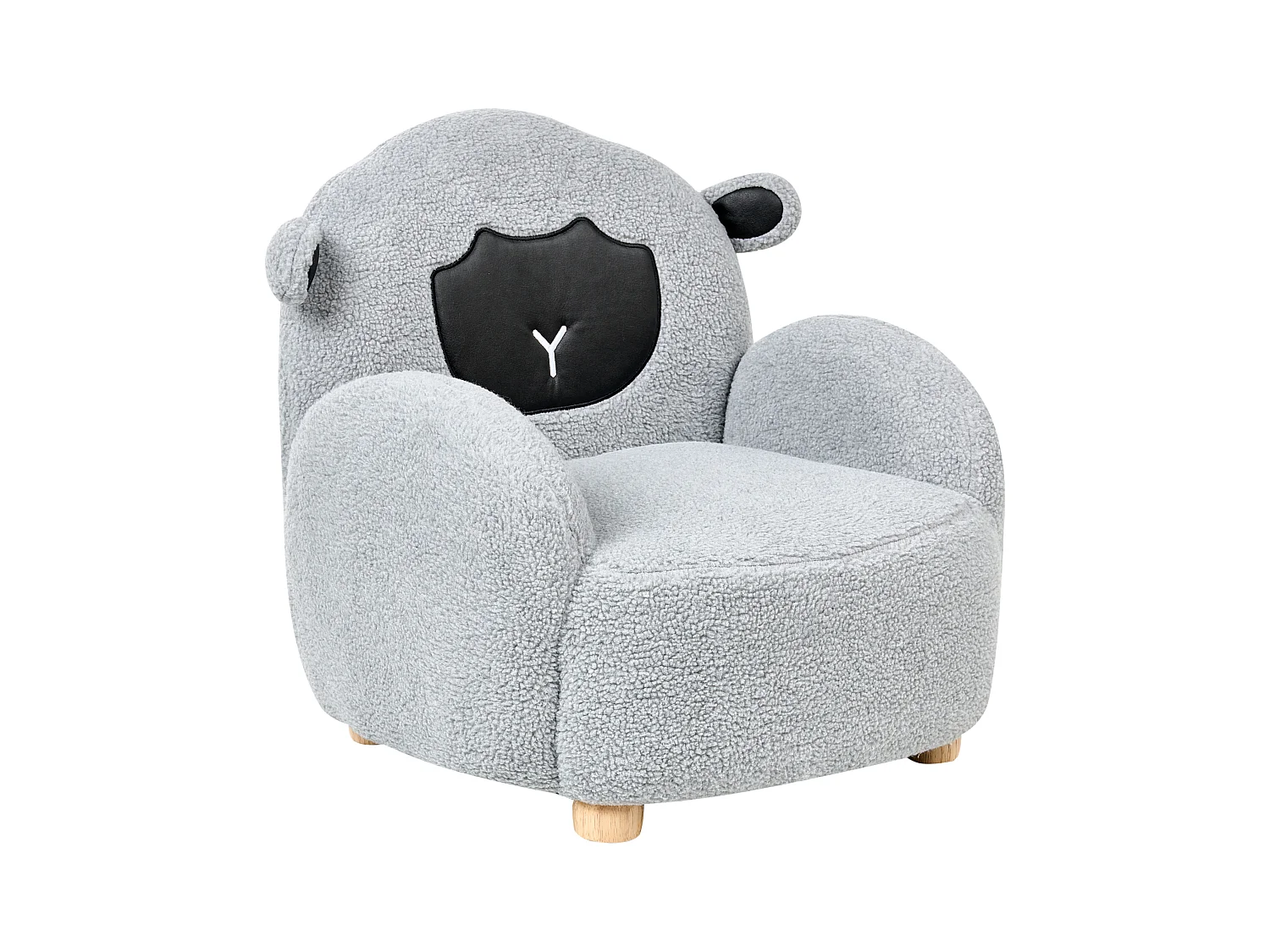 Kinderfauteuil bouclé grijs ULA