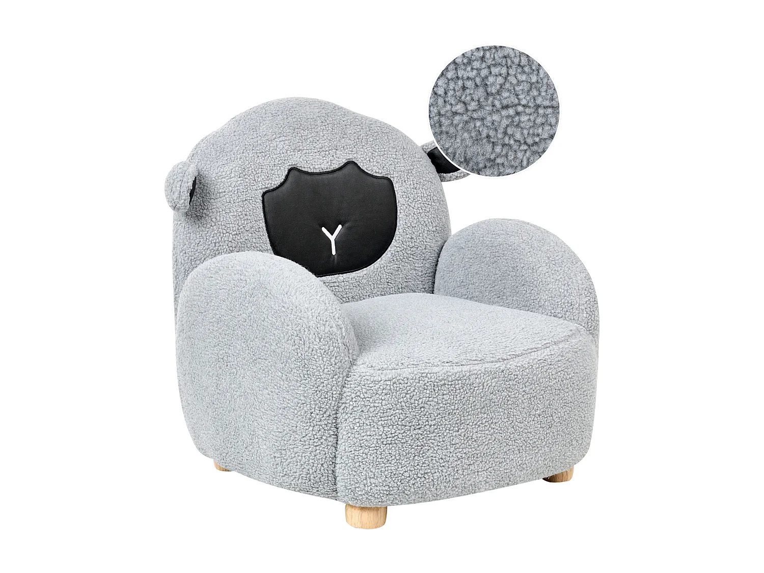Kindersessel Bouclé grau Schaf ULA