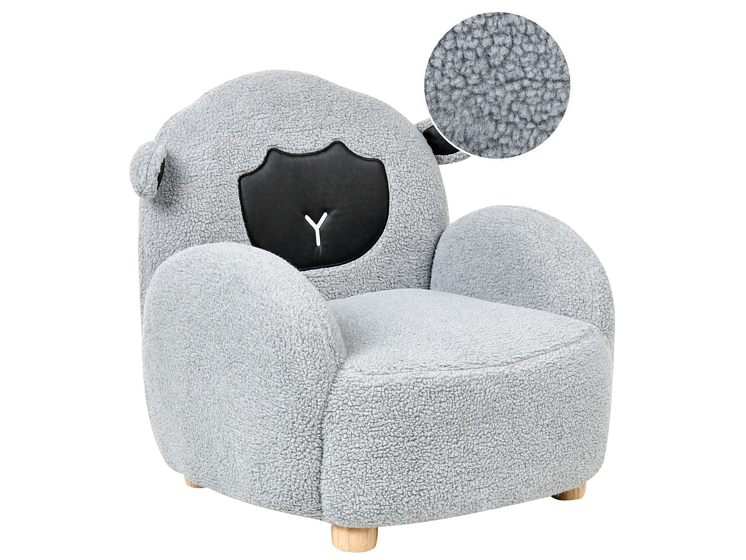 Fauteuil en bouclé pour enfants mouton gris ULA