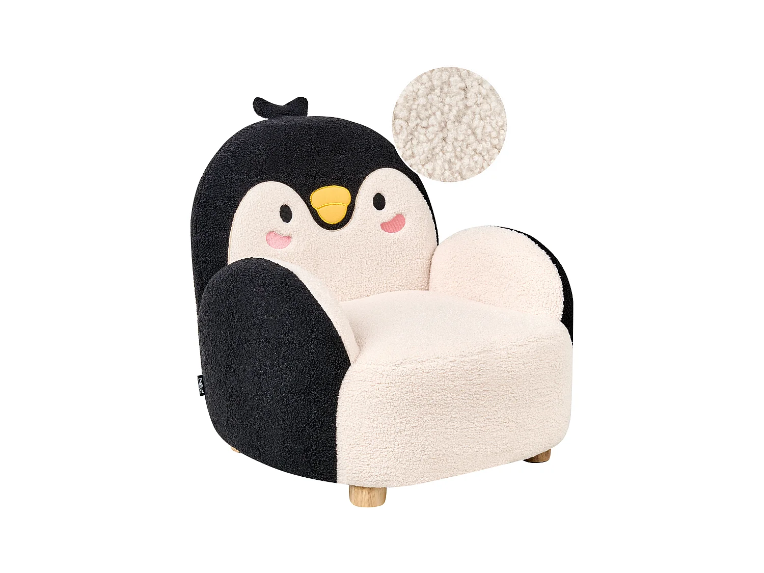 Kindersessel Bouclé schwarz Pinguin FYN