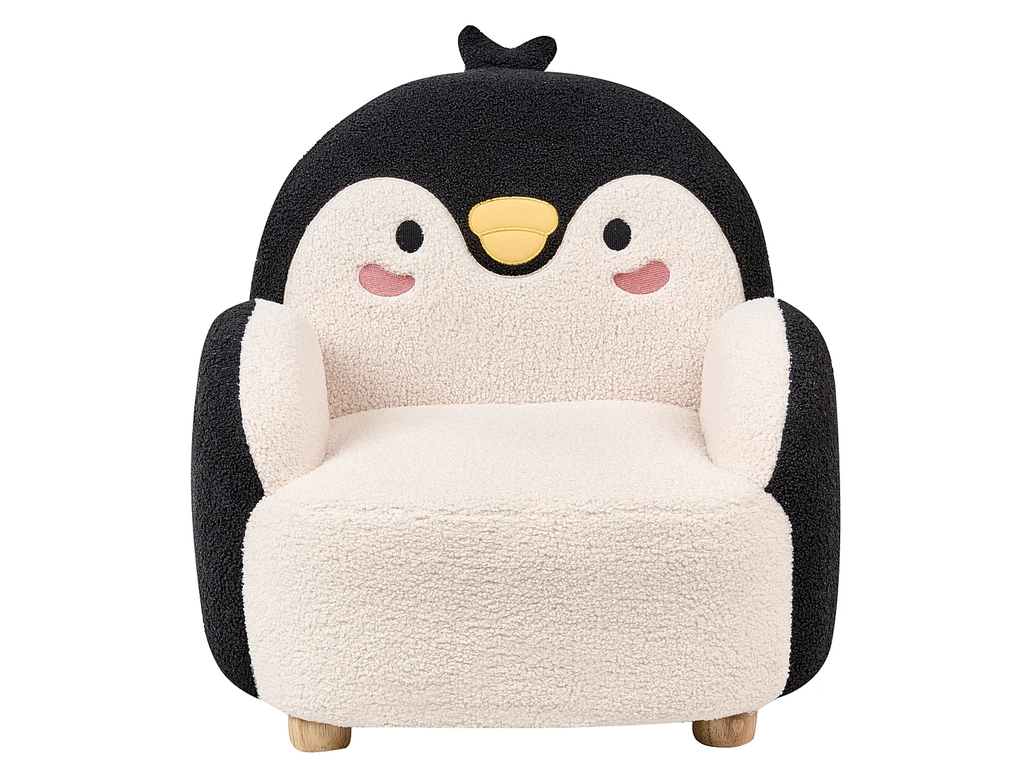 Fauteuil en bouclé pour enfants pingouin noir FYN