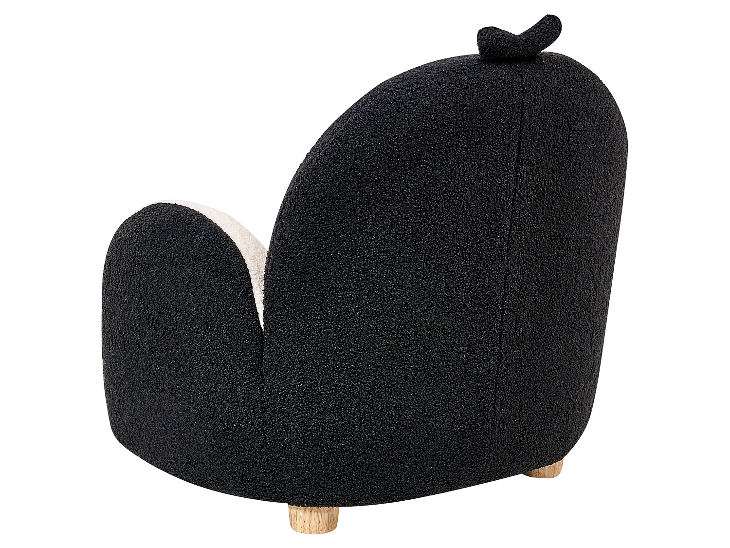 Fauteuil en bouclé pour enfants pingouin noir FYN
