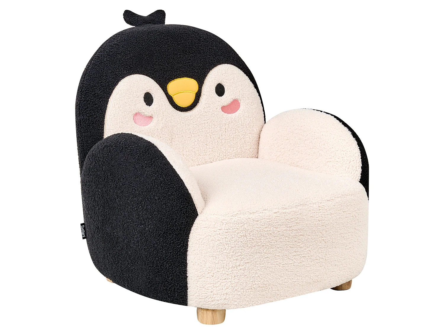 Fauteuil en bouclé pour enfants pingouin noir FYN