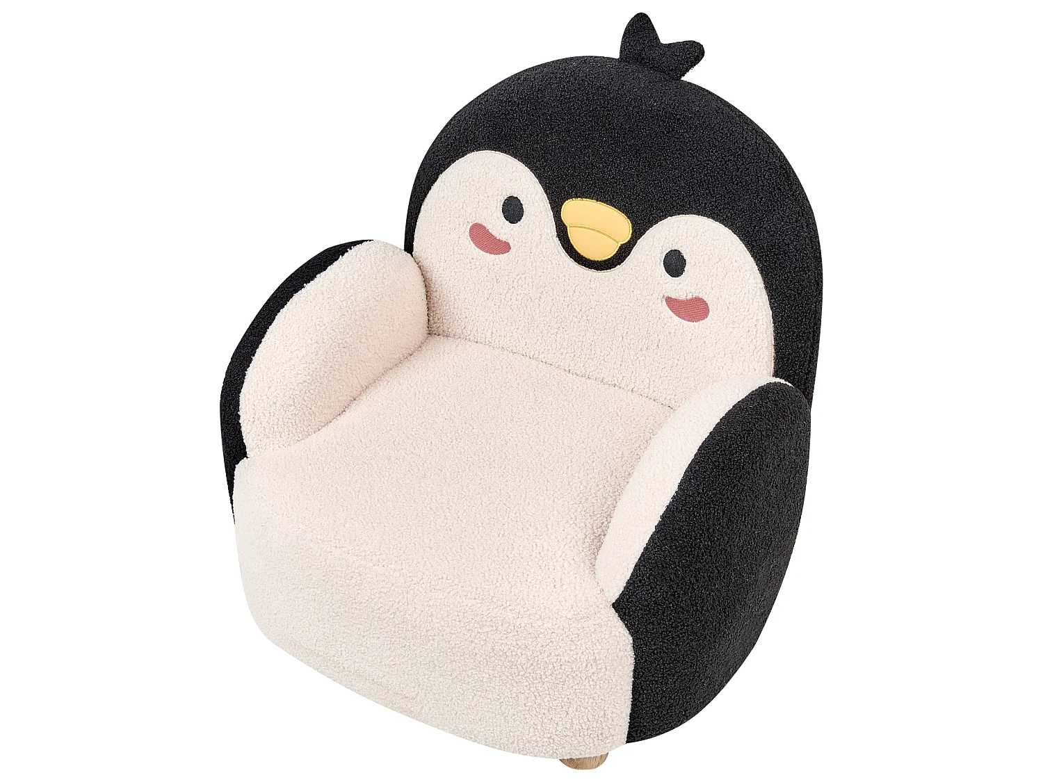Fauteuil en bouclé pour enfants pingouin noir FYN
