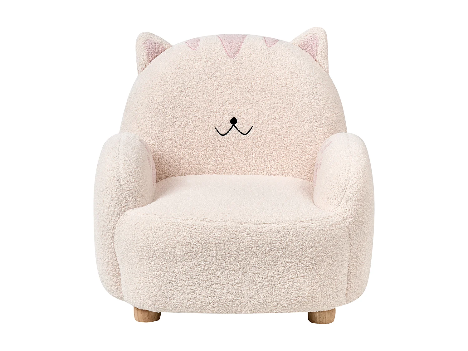 Fauteuil pour enfants Chat ZOAR Bouclé Blanc cassé
