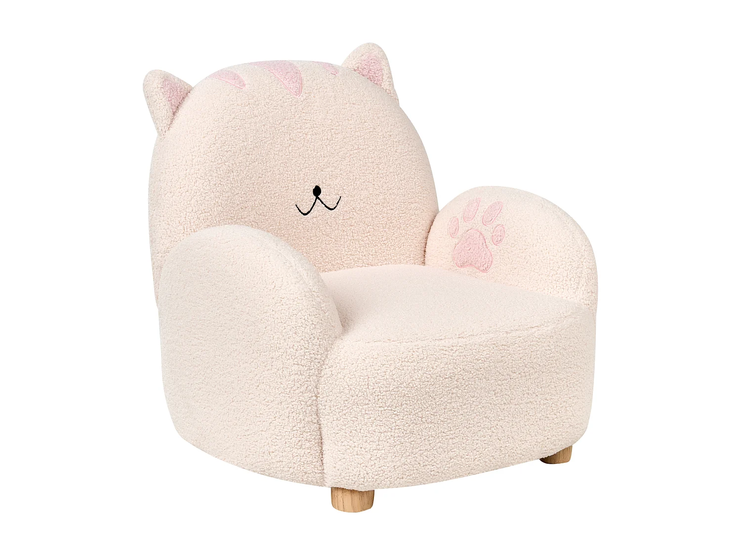Fauteuil pour enfants Chat ZOAR Bouclé Blanc cassé