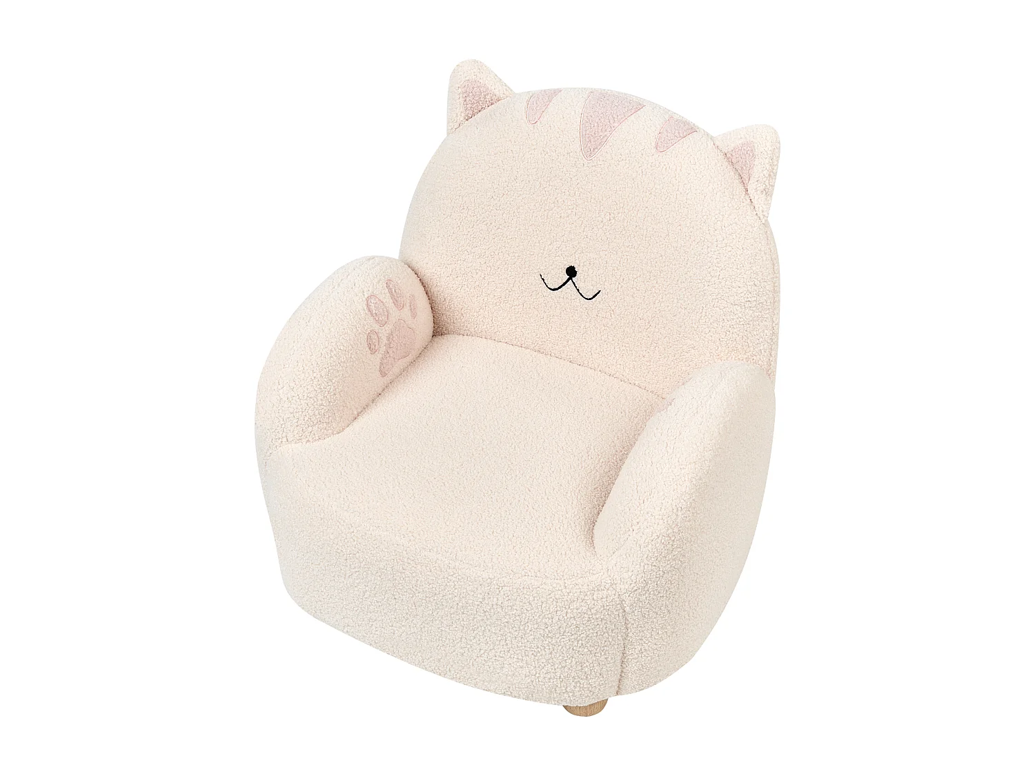 Fauteuil pour enfants Chat ZOAR Bouclé Blanc cassé
