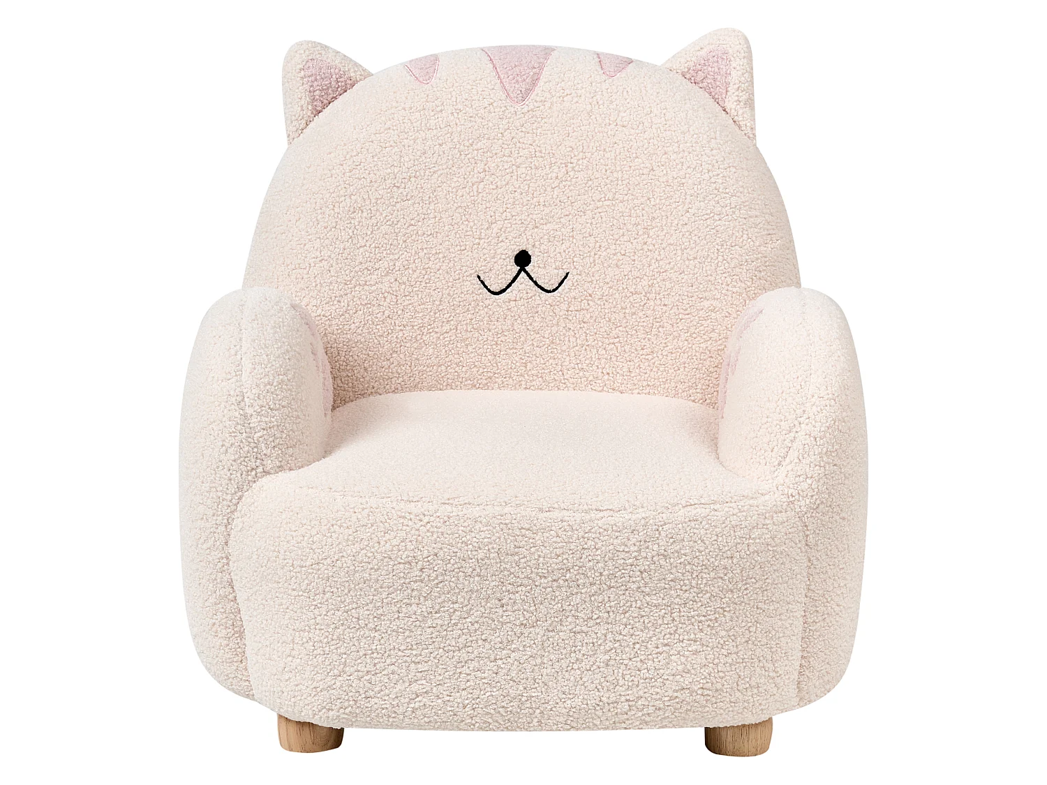 Fauteuil en bouclé pour enfants chat blanc cassé ZOAR