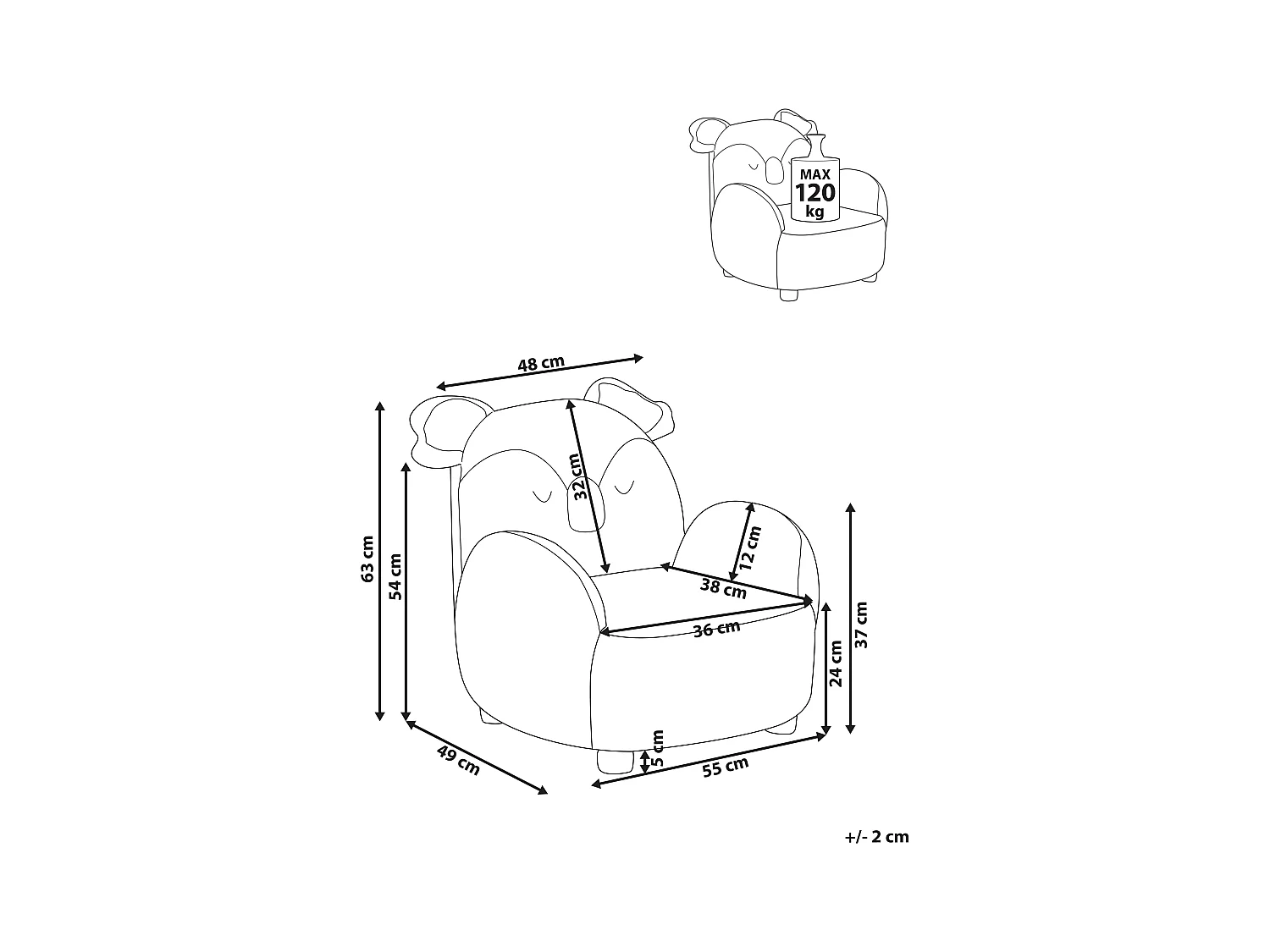 Kinderfauteuil HERVIK Taupe