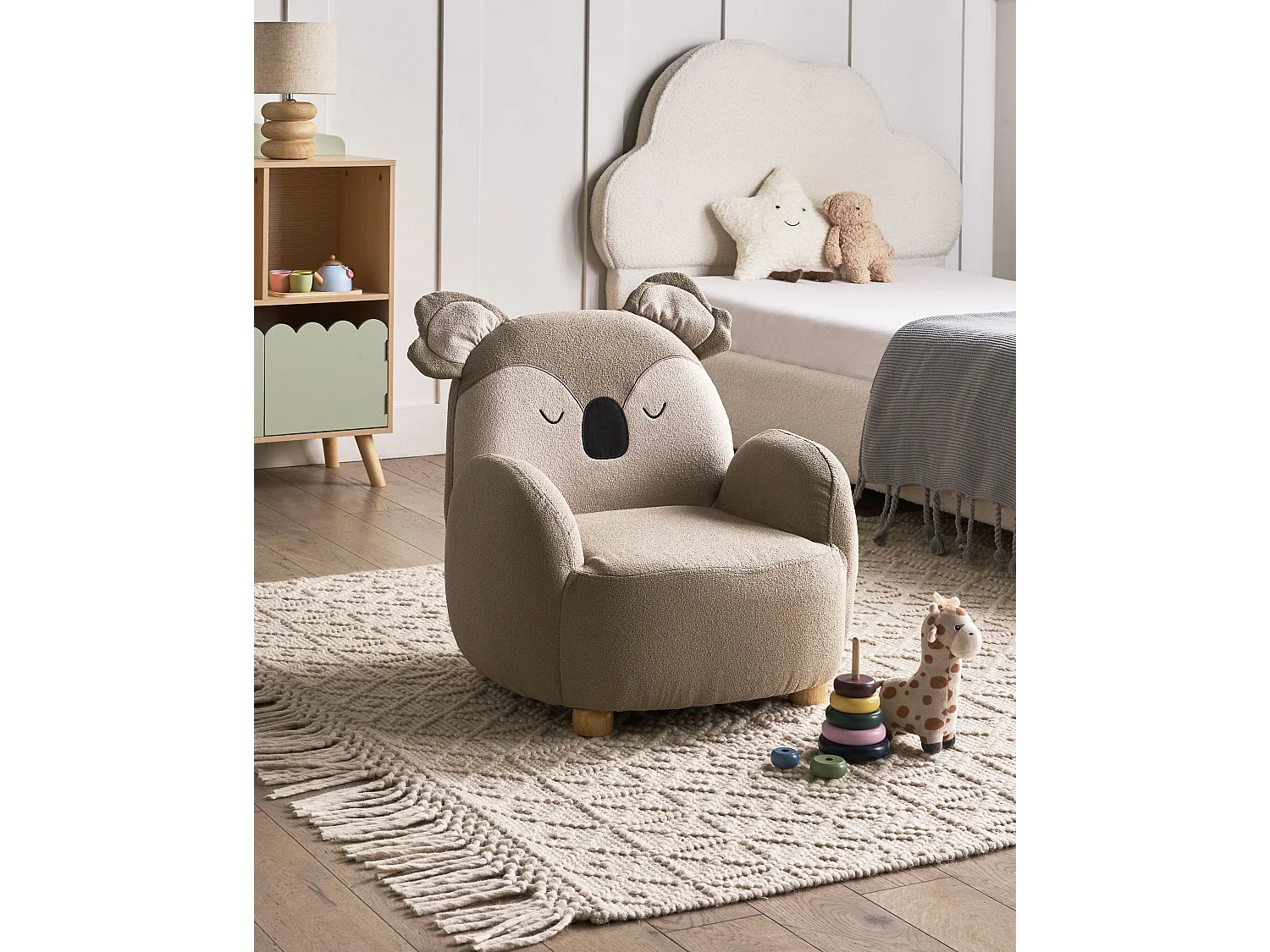 Fauteuil pour enfants Koala HERVIK Tissu Taupe