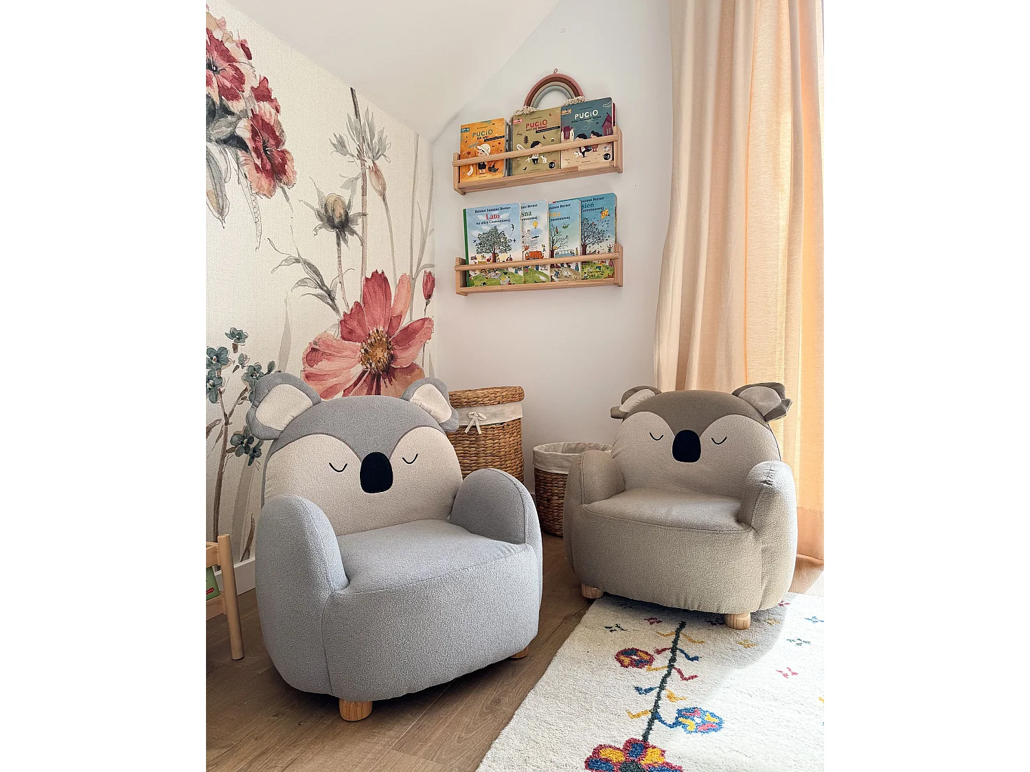 Poltrona per bambini tortora motivo koala HERVIK