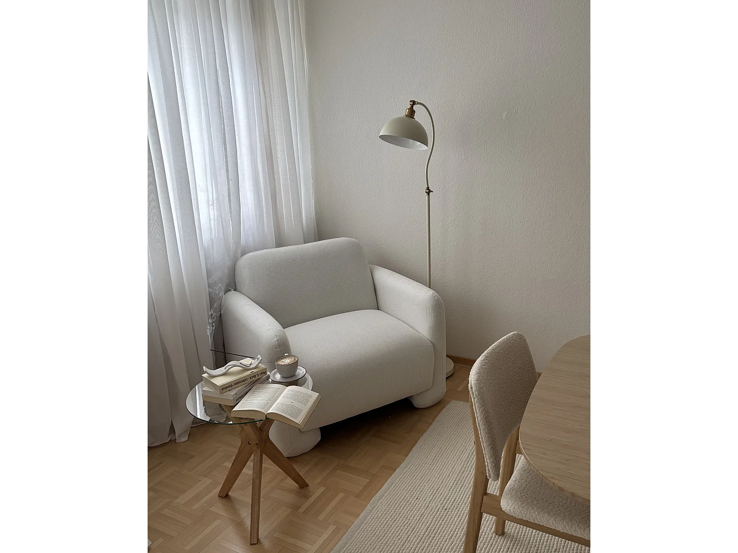 Sessel SALAND Stoff Weiss