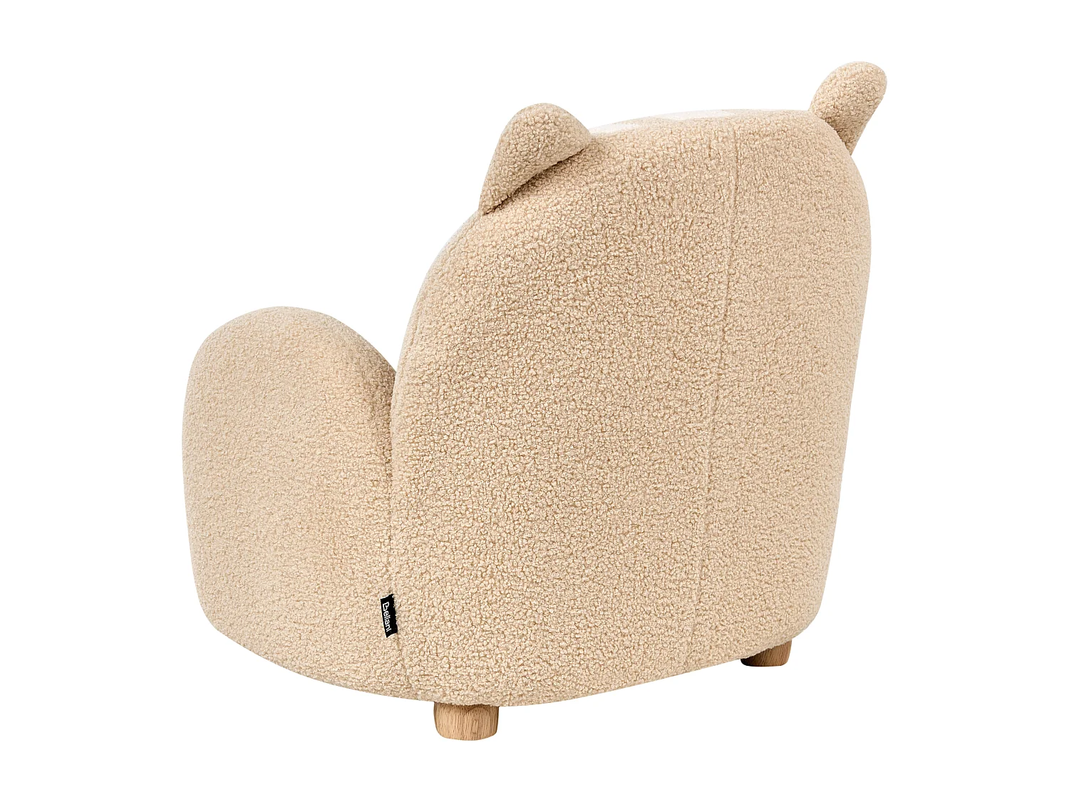 Poltrona para crianças forma de gato em tecido bouclé creme ZOAR