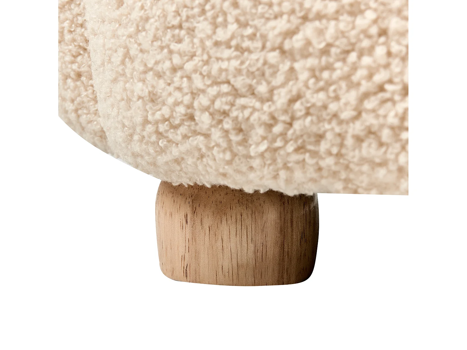 Poltrona para crianças forma de gato em tecido bouclé creme ZOAR