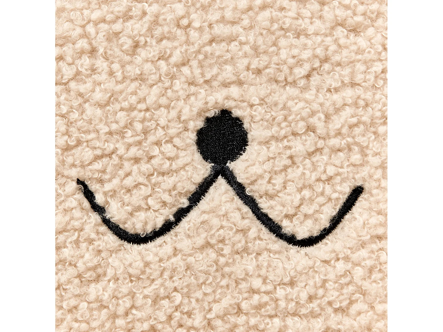 Poltrona para crianças forma de gato em tecido bouclé creme ZOAR