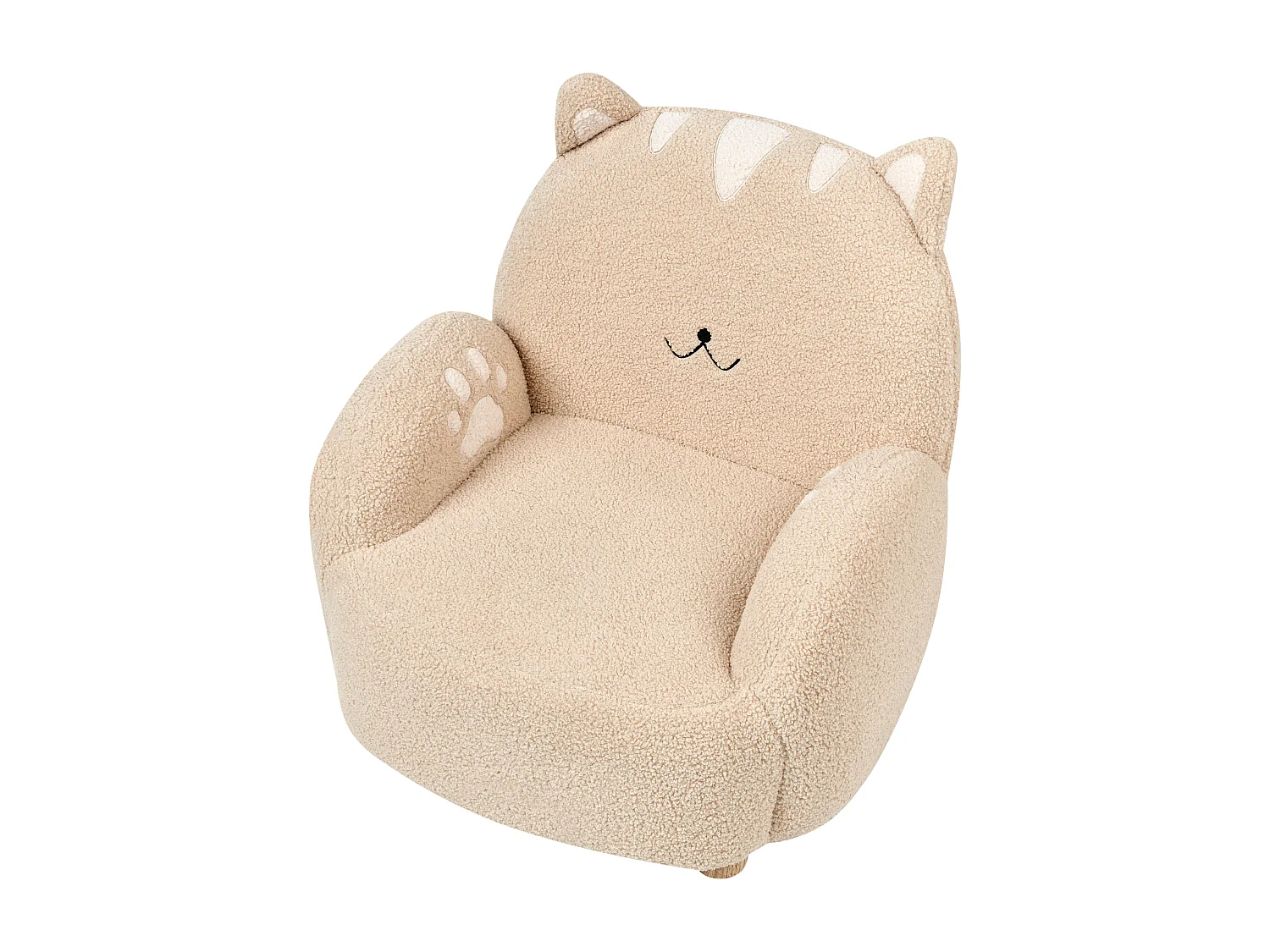 Kindersessel Bouclé beige Katze ZOAR